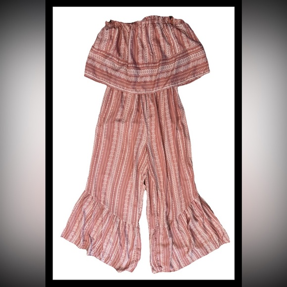 Japna Strapless Flare-Leg Jumpsuit Sz Small Boho Summer Festival New - Picture 1 of 3